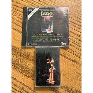 Disney Selections from Fantasia Promo CD and And the Winner Is Cassette Tape Lot